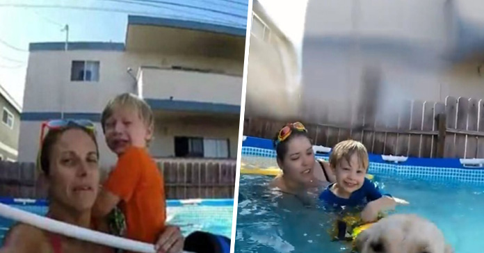 Niño con autismo supera miedo al agua