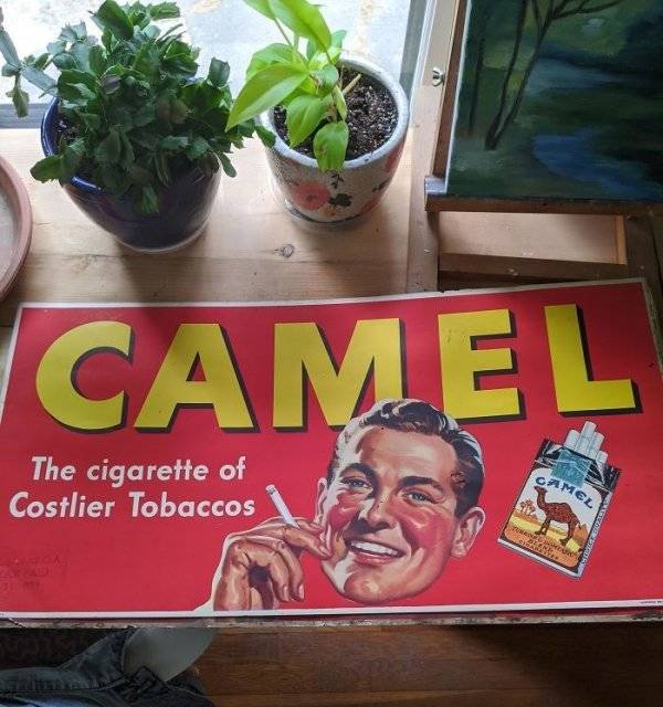 Anuncio de CAMEL con 40 años intacto en mi cobertizo